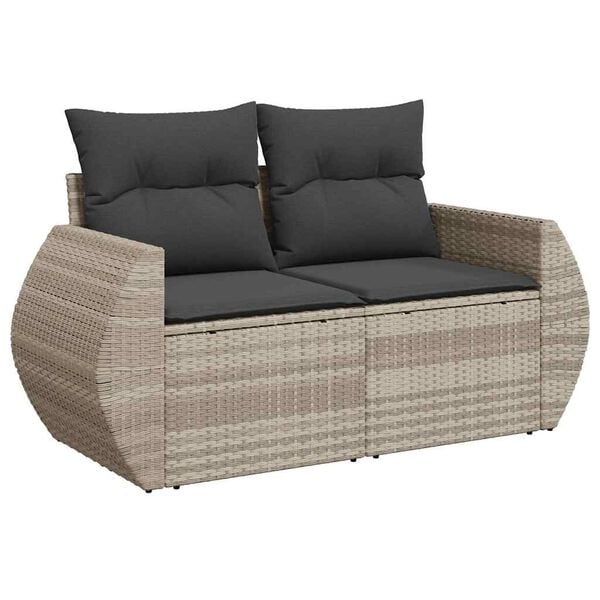 vidaXL 4-dijelni set vrtnih sofa s jastucima svijetlosivi poliratan