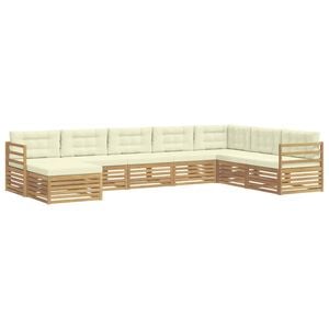 vidaXL Set vanjskih sofa 8 kom. Bijela i krem Poliester
