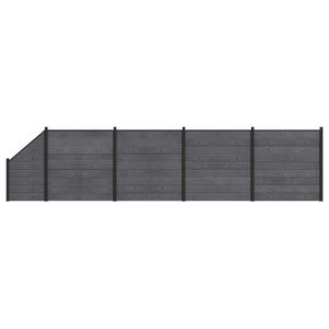 vidaXL Set ograde 5 kom. 792 x 186 cm WPC i aluminij Siva