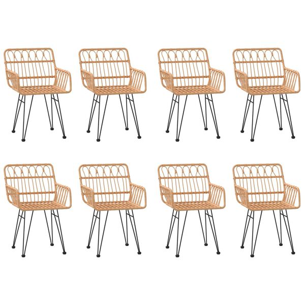 vidaXL 9-dijelni vrtni blagovaonski set od poliratana