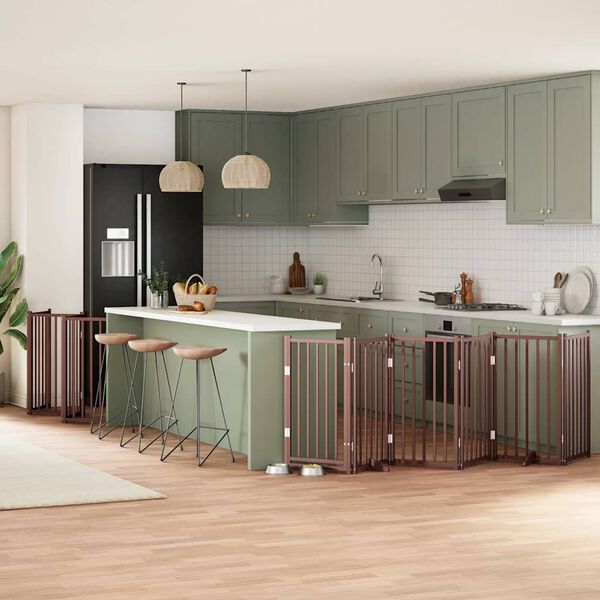 vidaXL Vrata za pse s vrata&scaron;cima 12 panela sklopiva 600 cm drvo topole