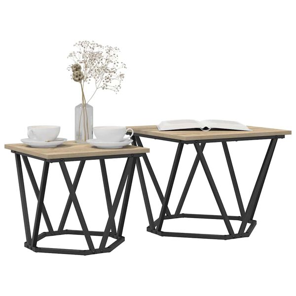 vidaXL Set pomoćnih stolića 2 pcs sonoma hrast 50 x 50 x 40 cm