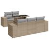 vidaXL 6-dijelni set vrtnih sofa s jastucima bež od poliratana