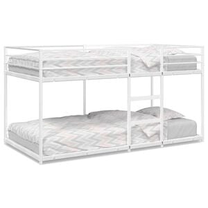 vidaXL Krevet na kat bez madraca bijeli 75x190 cm čelik