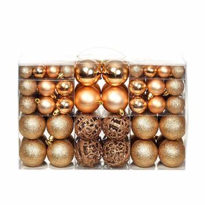 vidaXL Set božićnih kuglica 100 komada 3/4/6 cm ružičasti/zlatni