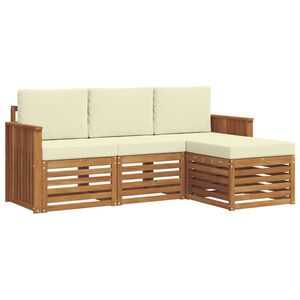 vidaXL Set vanjskih sofa s jastukom 4 pcs Prirodna i krem