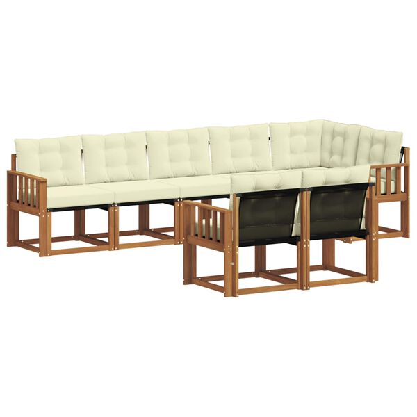 vidaXL Set vanjskih sofa s jastukom 8 pcs Prirodna i krem