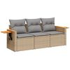vidaXL 3-dijelni set vrtnih sofa od poliratana s jastucima bež