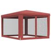 vidaXL Šator za zabave s 4 mrežasta bočna zida crveni 3 x 4 m HDPE