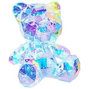 vidaXL Prizmatični iridescentni LED medvjedić &Scaron;areni 32 x 28 x 38 cm