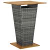 vidaXL Barski stol sivi 80x80x110 cm poliratan i masivno drvo bagrema