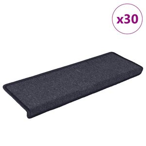 vidaXL Prostirke za stepenice 30 kom 65x21x4 cm tamno sive i plave pravokutne rubove