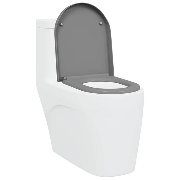 vidaXL Sjedalo za wc s brzim zatvaranjem Siva 46.2 x 36 x 4.3 cm