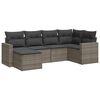 vidaXL 6-dijelni set vrtnih sofa od poliratana s jastucima sivi