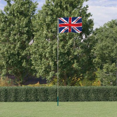 vidaXL Zastava Ujedinjenog Kraljevstva i jarbol 5,5 m aluminijski