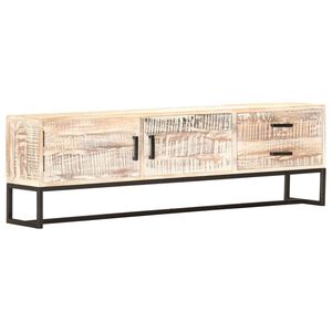vidaXL TV ormarić bijeli 140 x 30 x 45 cm od masivnog bagremovog drva