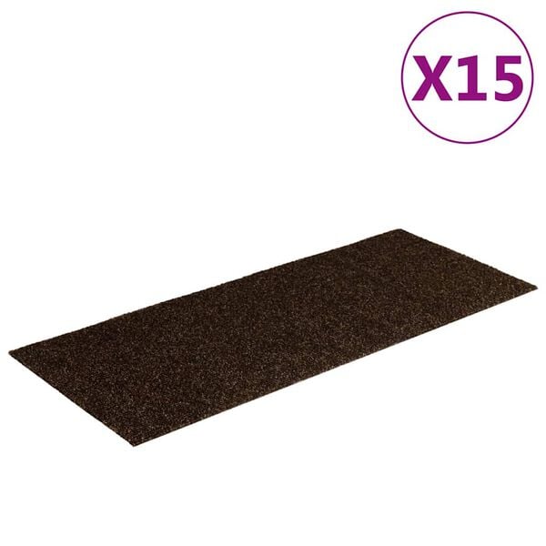 vidaXL Prostirke za stepenice samoljepljive 15 kom 60x25 cm smeđe pravokutne
