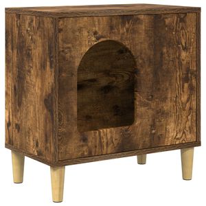 vidaXL Mačja Kuća Dimljeni hrast 51 x 30 x 52 cm Konstruirano drvo