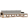 vidaXL Set vanjskih sofa s jastukom 5 pcs Prirodna i Svjetlosiva