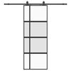 vidaXL Klizna vrata s priborom crna 76 x 205 cm kaljeno staklo