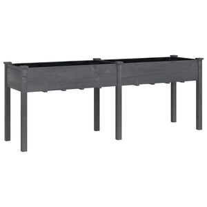 vidaXL Sadilica s oblogom siva 203 x 53 x 76 cm od masivne jelovine