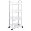 vidaXL Kolica za pohranu 4 nivoa prozirna 37x28x95 cm akril