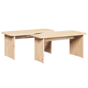 vidaXL Kava Stol 2 kom. Prirodna 100 x 69 x 35,5 cm Masivna borovina
