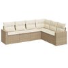 vidaXL 6-dijelni set vrtnih sofa s jastucima bež od poliratana