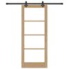 vidaXL Klizna vrata ORKDAL Prirodna i crna 83 x 202 cm