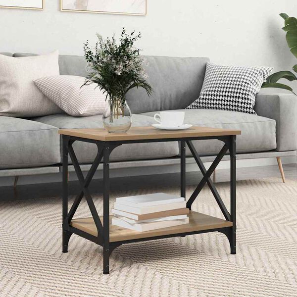 vidaXL Bocni stol Umjetnički hrast 55 x 38 x 45 cm Konstruirano drvo