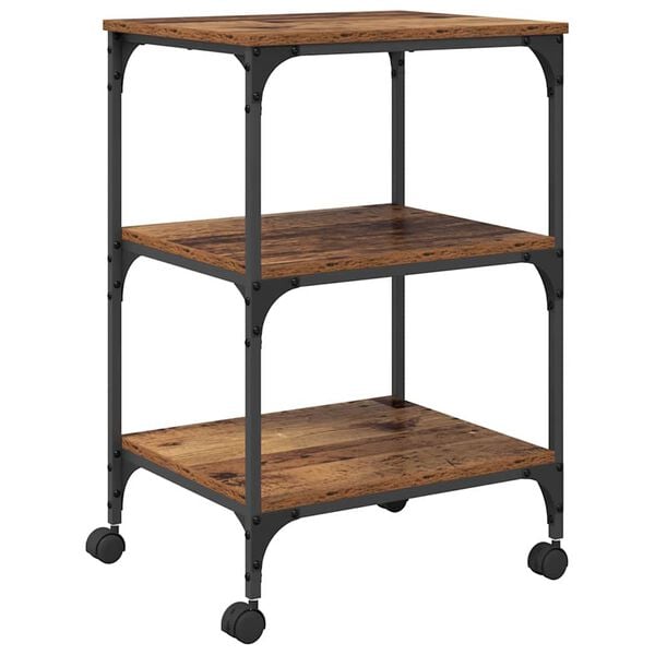 vidaXL Držač za printer Staro drvo 50 x 41 x 75 cm Konstruirano drvo