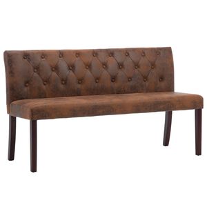 vidaXL Klupa od umjetne bru&scaron;ene kože 148,5 cm smeđa