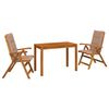 vidaXL Garden Dining Set Prirodna Čvrsto drvo akacije