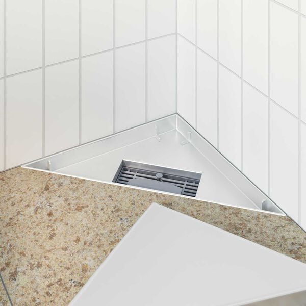 vidaXL 2 u 1 Trokutasti Tu&scaron; Odljev Srebrno 25 x 25 cm