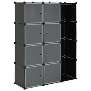 vidaXL Modularni ormar s 9 odjeljaka 109x36,5x143 cm crno-bijeli