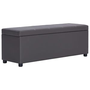 vidaXL Klupa s pretincem za pohranu od umjetne kože 116 cm siva