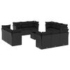 vidaXL 13-dijelni set vrtnih sofa s jastucima poliratan crni