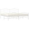 vidaXL Metalni okvir kreveta uzglavlje i podnožje bijeli 193 x 203 cm