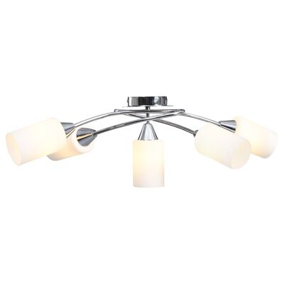 vidaXL Stropna svjetiljka s keramičkim sjenilima 5 žarulja E14 bijela