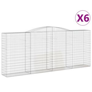vidaXL Lučne gabionske ko&scaron;are 6 kom 400x50x160/180cm pocinčano željezo