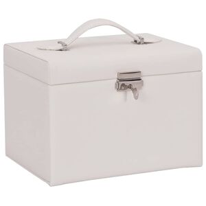 vidaXL Kutija za nakit 4-slojna s ogledalom na zaključavanje bijela