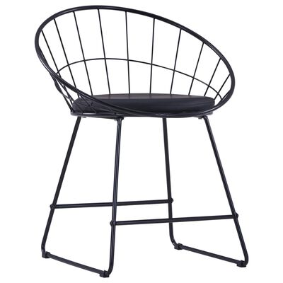 vidaXL Stolice sa sjedalima od umjetne kože 2 kom crne čelične