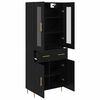 vidaXL Highboard s ladicama 2 pcs Crni hrast Konstruirano drvo