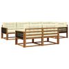 vidaXL Set vanjskih sofa s jastukom 7 pcs Prirodna i krem