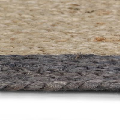 vidaXL Ručno rađeni tepih od jute s tamnosivim rubom 150 cm