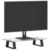 vidaXL Stalak za monitor crni 40x20x8 cm kaljeno staklo i metal