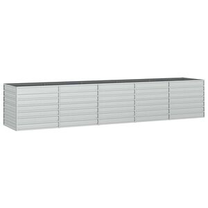 vidaXL Povi&scaron;ena vrtna gredica 400 x 80 x 77 cm pocinčani čelik srebrna