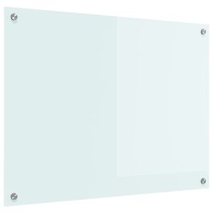 vidaXL Kuhinjski zaštita Bijelo 80 x 60 cm Staklo otporno na udarce