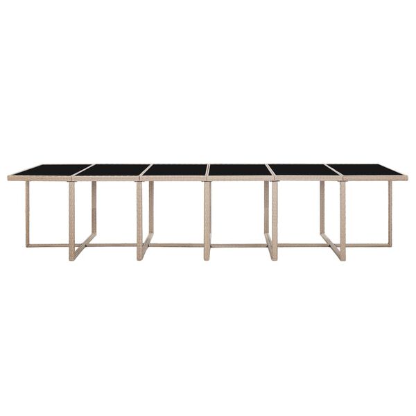 vidaXL 17-dijelni vrtni blagovaonski set od poliratana s jastucima bež