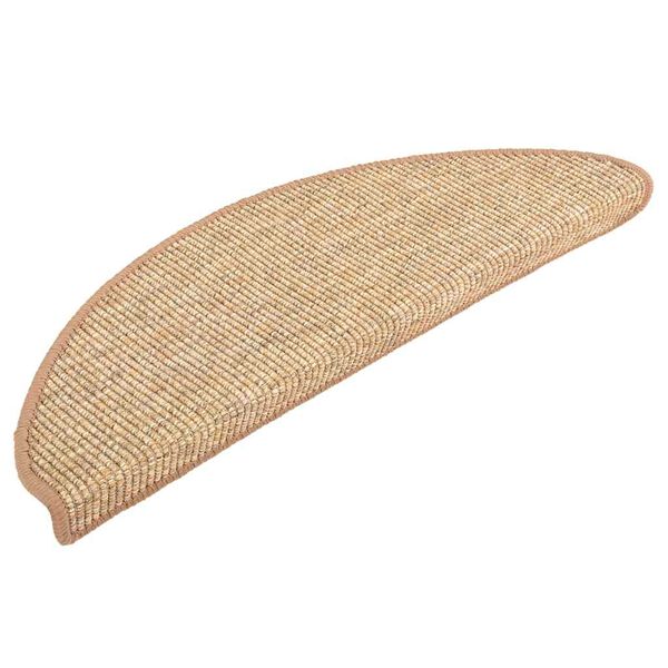 vidaXL Prostirke za stepenice 15 kom 56x17x3 cm svijetlosmeđe poluokrugle